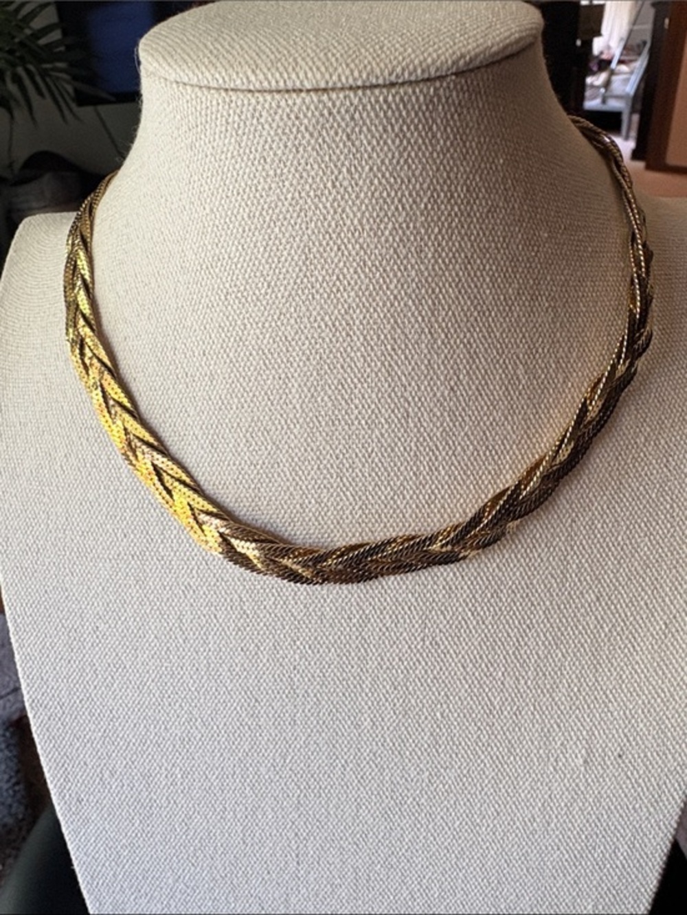 Napier Gold tone Braided Chain Necklace
